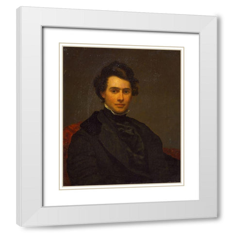 Tompkins Matteson White Modern Wood Framed Art Print with Double Matting by Elliott, Charles Loring