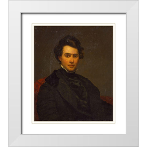 Tompkins Matteson White Modern Wood Framed Art Print with Double Matting by Elliott, Charles Loring
