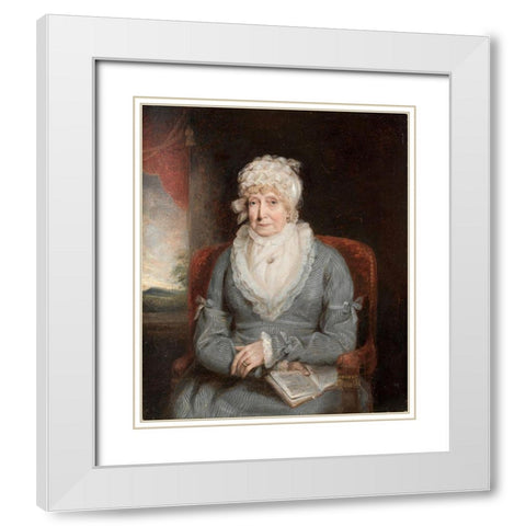 Portrait of a Woman Mrs Ann Hivlyn White Modern Wood Framed Art Print with Double Matting by America or England, 19th Century