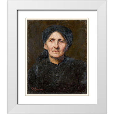 Old Peasant White Modern Wood Framed Art Print with Double Matting by Simmons, Freeman Willis
