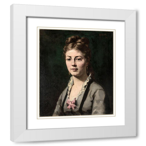 Portrait of a Woman White Modern Wood Framed Art Print with Double Matting by Anderson, Abraham Archibald