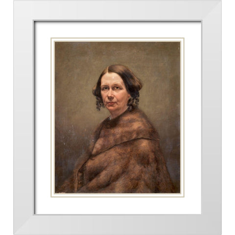 Mrs. Goss White Modern Wood Framed Art Print with Double Matting by Ransom, Caroline L