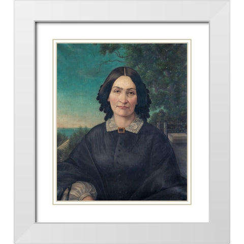 Julia Hulbert Hubbard White Modern Wood Framed Art Print with Double Matting by Anonymous