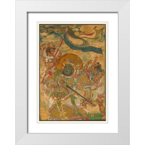Heavenly King Virudhaka White Modern Wood Framed Art Print with Double Matting by dynasty, China Ming