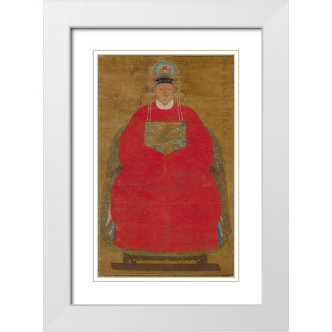 Madam Han Neefang White Modern Wood Framed Art Print with Double Matting by dynasty, China Ming