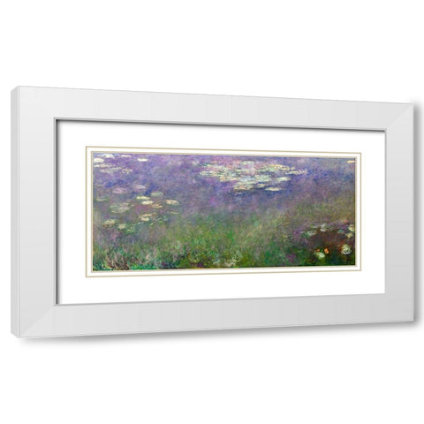 Water Lilies Agapanthus White Modern Wood Framed Art Print with Double Matting by Monet, Claude