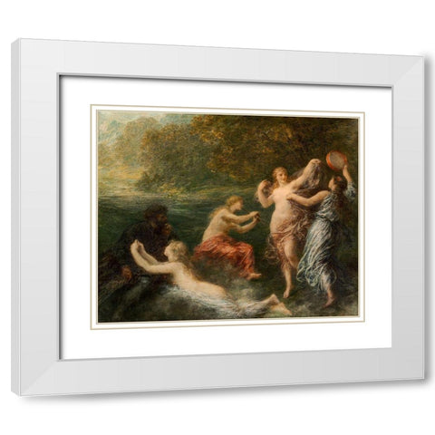Tannhauser White Modern Wood Framed Art Print with Double Matting by Latour, Henri Fantin