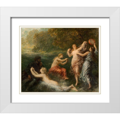 Tannhauser White Modern Wood Framed Art Print with Double Matting by Latour, Henri Fantin