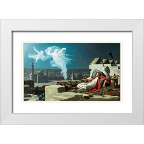 A Eunuchs Dream White Modern Wood Framed Art Print with Double Matting by du Nouy, Jean Lecomte