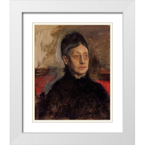 Stefanina Primicile Carafa, Marchioness of Cicerale and Duchess of Montejasi White Modern Wood Framed Art Print with Double Matting by Degas, Edgar