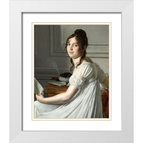 Sophie Crouzet White Modern Wood Framed Art Print with Double Matting by Hersent, Louis