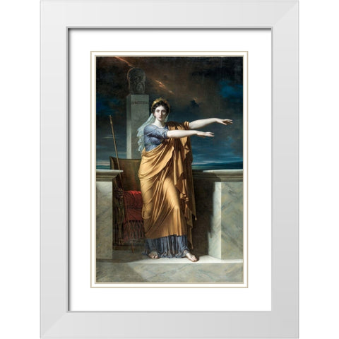 Polyhymnia, Muse of Eloquence White Modern Wood Framed Art Print with Double Matting by Meynier, Charles