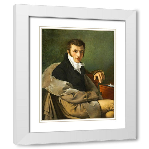Self-Portrait White Modern Wood Framed Art Print with Double Matting by Paelinck, Joseph