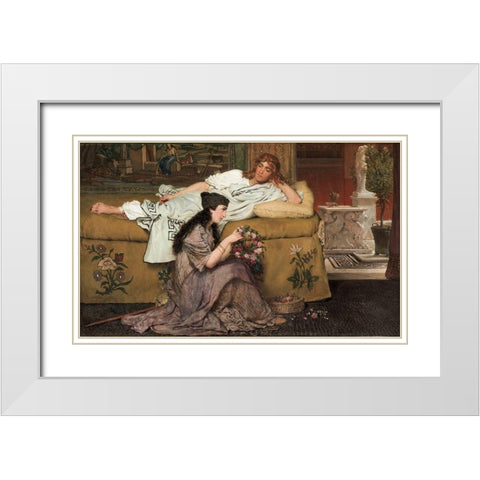 Glaucus and Nydia White Modern Wood Framed Art Print with Double Matting by Alma-Tadema, Sir Lawrence