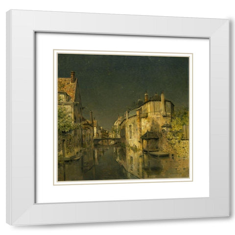 Midnight White Modern Wood Framed Art Print with Double Matting by Cazin, Jean-Charles