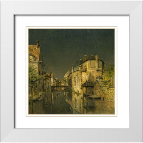 Midnight White Modern Wood Framed Art Print with Double Matting by Cazin, Jean-Charles
