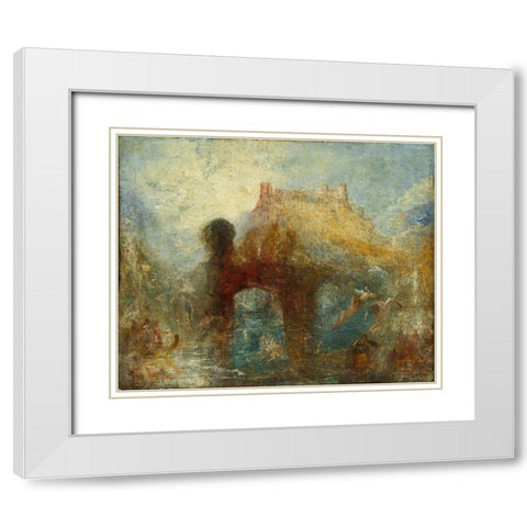 Queen Mabs Cave White Modern Wood Framed Art Print with Double Matting by Turner, Joseph Mallord William