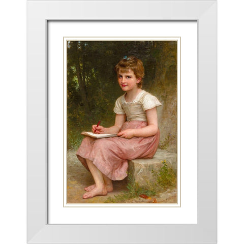 A Calling White Modern Wood Framed Art Print with Double Matting by Bouguereau, William Adolphe