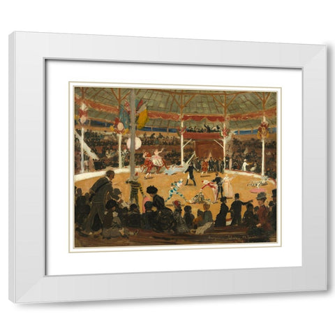 The Circus White Modern Wood Framed Art Print with Double Matting by Valadon, Suzanne