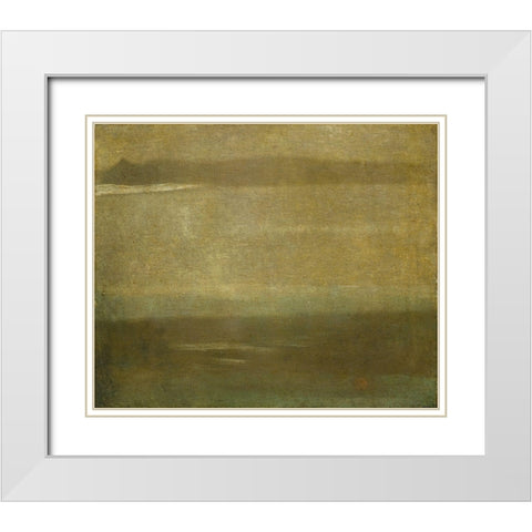 Gray and Silver, A Nocturne White Modern Wood Framed Art Print with Double Matting by Greaves, Walter
