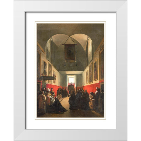 Homage to a Bishop White Modern Wood Framed Art Print with Double Matting by Granet, Francois Marius