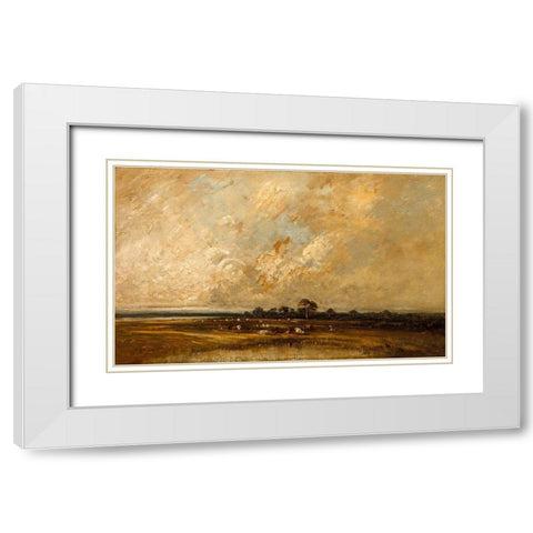 Marshland White Modern Wood Framed Art Print with Double Matting by Dupre, Jules