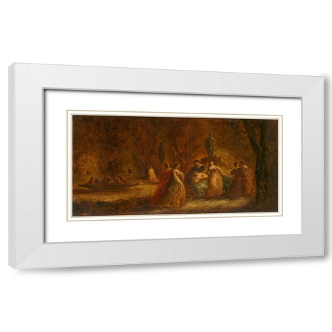 A Woodland Fete White Modern Wood Framed Art Print with Double Matting by Monticelli, Adolphe