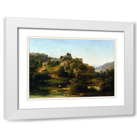 Chateauvieux-sur-Suran White Modern Wood Framed Art Print with Double Matting by Ponthus-Cinier, Antoine-Claude