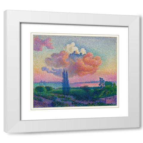 The Rose Cloud White Modern Wood Framed Art Print with Double Matting by Cross, Henri-Edmond