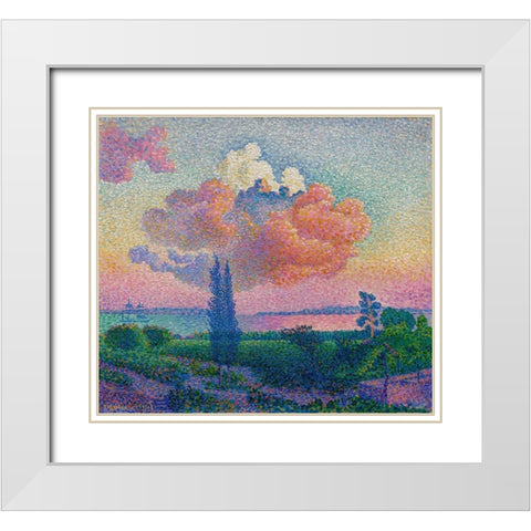The Rose Cloud White Modern Wood Framed Art Print with Double Matting by Cross, Henri-Edmond