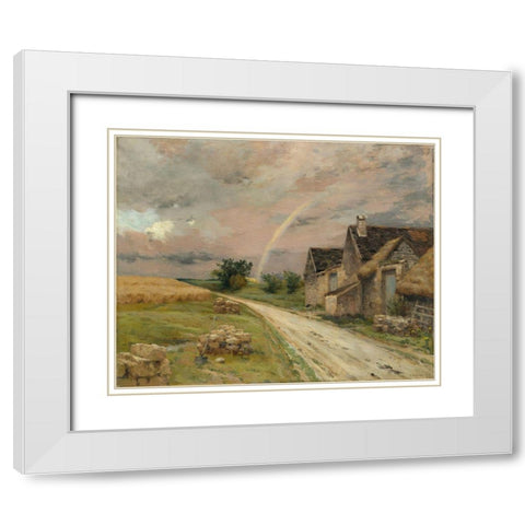 The Rainbow, Acheres la Foret White Modern Wood Framed Art Print with Double Matting by Cazin, Jean-Charles
