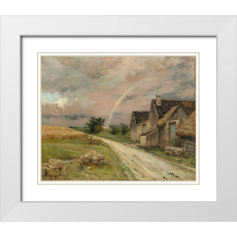 The Rainbow, Acheres la Foret White Modern Wood Framed Art Print with Double Matting by Cazin, Jean-Charles
