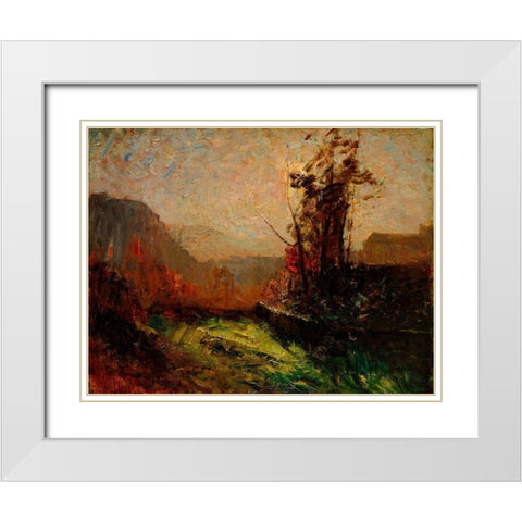 Cremieu, Seen from Chaillonnette White Modern Wood Framed Art Print with Double Matting by Ravier, Francois-Auguste