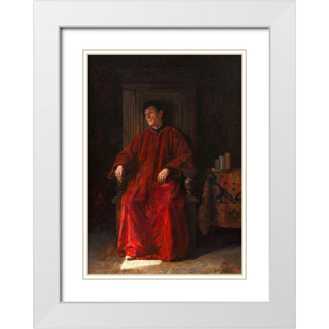 Judge in Red Robe White Modern Wood Framed Art Print with Double Matting by Steinheil, Adolphe Charles Edouard