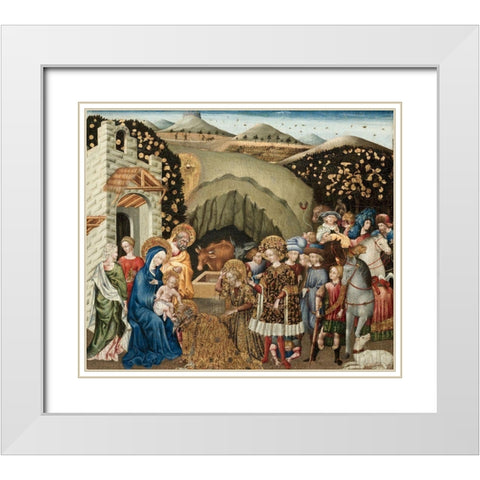 The Adoration of the Magi White Modern Wood Framed Art Print with Double Matting by Paolo, Giovanni di