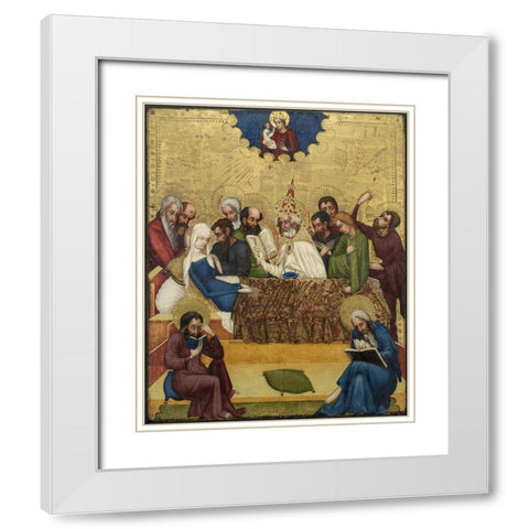 Death of the Virgin White Modern Wood Framed Art Print with Double Matting by Heiligenkreuz, Master of