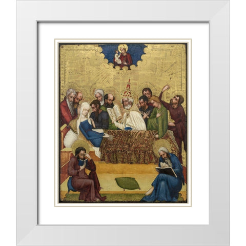 Death of the Virgin White Modern Wood Framed Art Print with Double Matting by Heiligenkreuz, Master of
