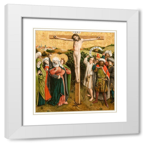 Altarpiece with The Passion of Christ White Modern Wood Framed Art Print with Double Matting by Schlagl Altarpiece