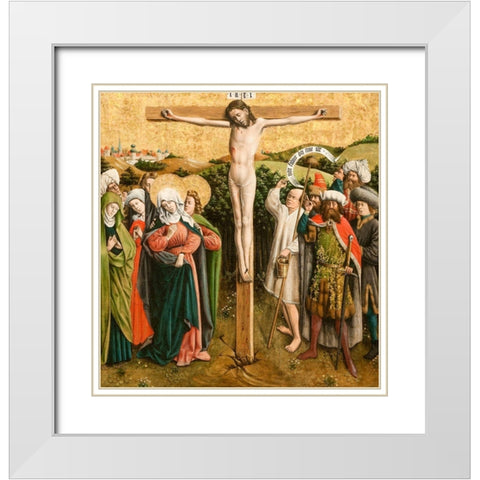 Altarpiece with The Passion of Christ White Modern Wood Framed Art Print with Double Matting by Schlagl Altarpiece