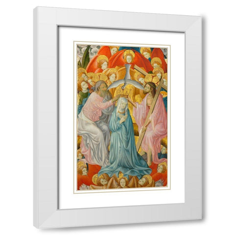 The Coronation of the Virgin with the Trinity White Modern Wood Framed Art Print with Double Matting by de Mora, Rubielos