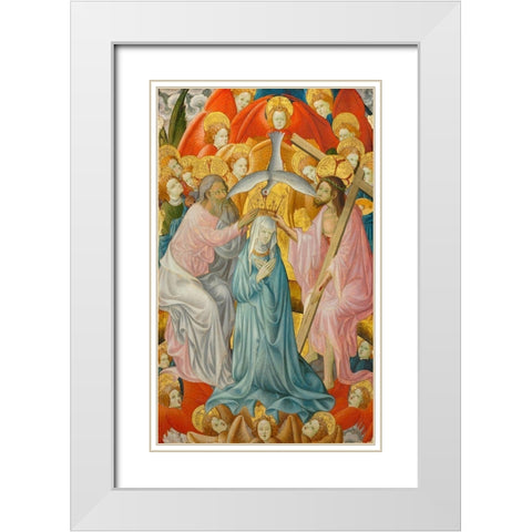 The Coronation of the Virgin with the Trinity White Modern Wood Framed Art Print with Double Matting by de Mora, Rubielos