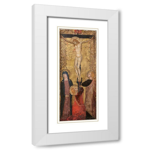 The Crucifixion White Modern Wood Framed Art Print with Double Matting by Firenze, Andrea da