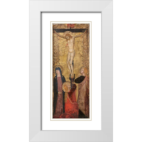 The Crucifixion White Modern Wood Framed Art Print with Double Matting by Firenze, Andrea da