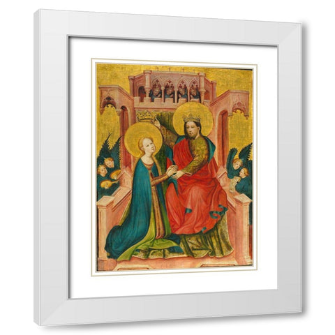 Coronation of the Virgin White Modern Wood Framed Art Print with Double Matting by Frondenb Altarpiece