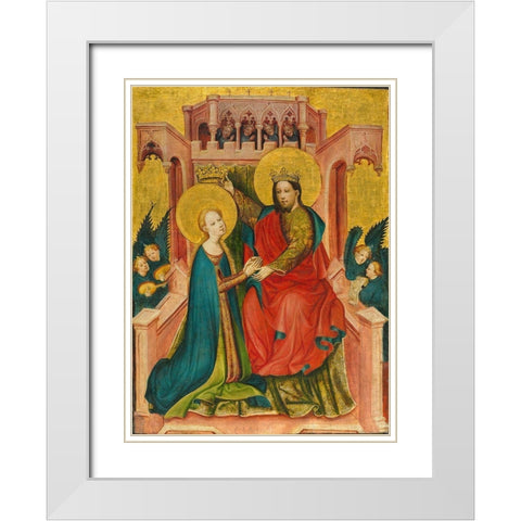 Coronation of the Virgin White Modern Wood Framed Art Print with Double Matting by Frondenb Altarpiece