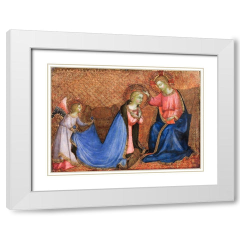 Coronation of the Virgin White Modern Wood Framed Art Print with Double Matting by Angelico, Fra