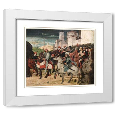 Procession of the Magi White Modern Wood Framed Art Print with Double Matting by Parentino, Bernardo