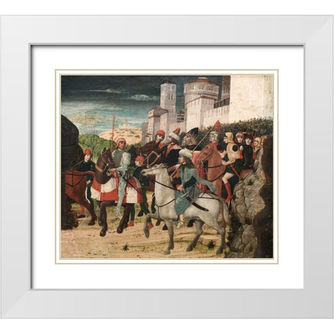 Procession of the Magi White Modern Wood Framed Art Print with Double Matting by Parentino, Bernardo
