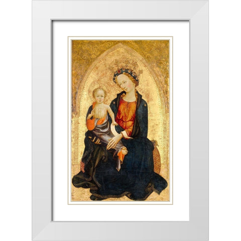 Madonna and Child White Modern Wood Framed Art Print with Double Matting by Starnina, Gherardo