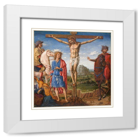 The Crucifixion White Modern Wood Framed Art Print with Double Matting by Giovanni, Matteo di